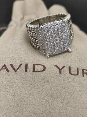 David Yurman Diamond Ring Pave Setting Size 7